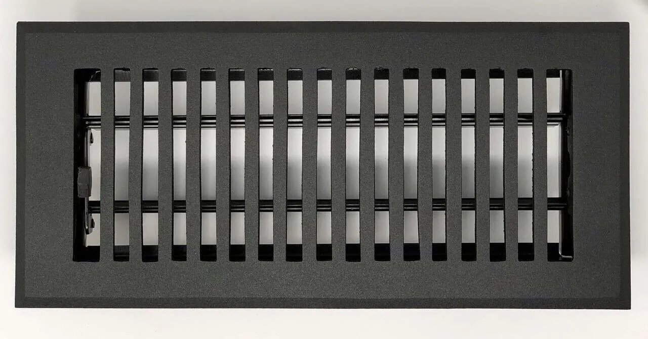 Madelyn Carter Black Contemporary Floor - Wall Vent Covers (Cast Aluminum)