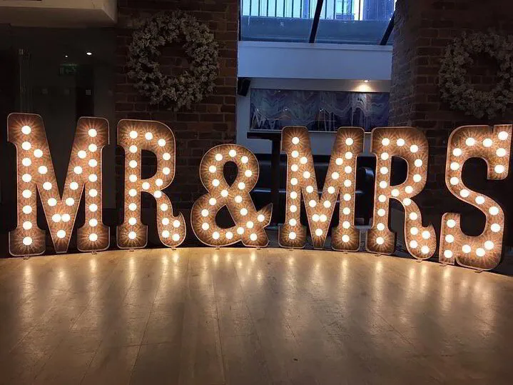 light up letters hire for weddings and parties