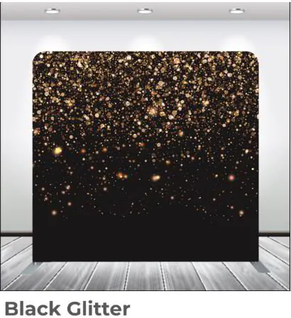 black glitter - photobooth rental - backdrop option