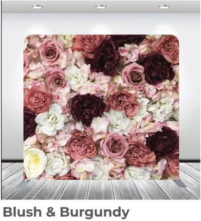 blush & burgundy - photobooth rental - backdrop option