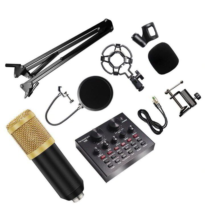 Professional Studio Recording Microphone Kit With V8 Sound CardMIC8