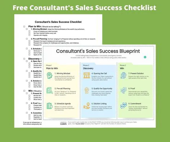 Leads & Clients | Coach's Sales Success Checklist