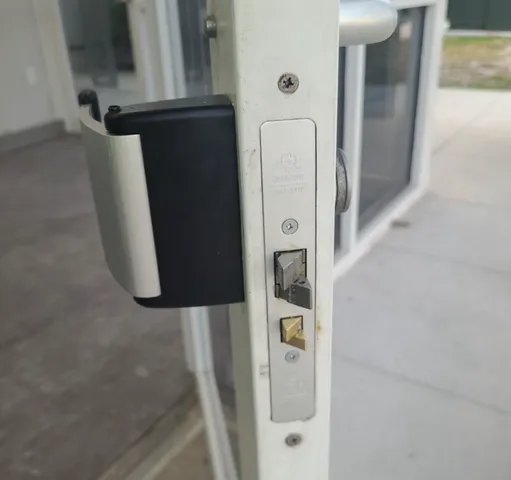 Commercial security camera array covering a facility perimeter
