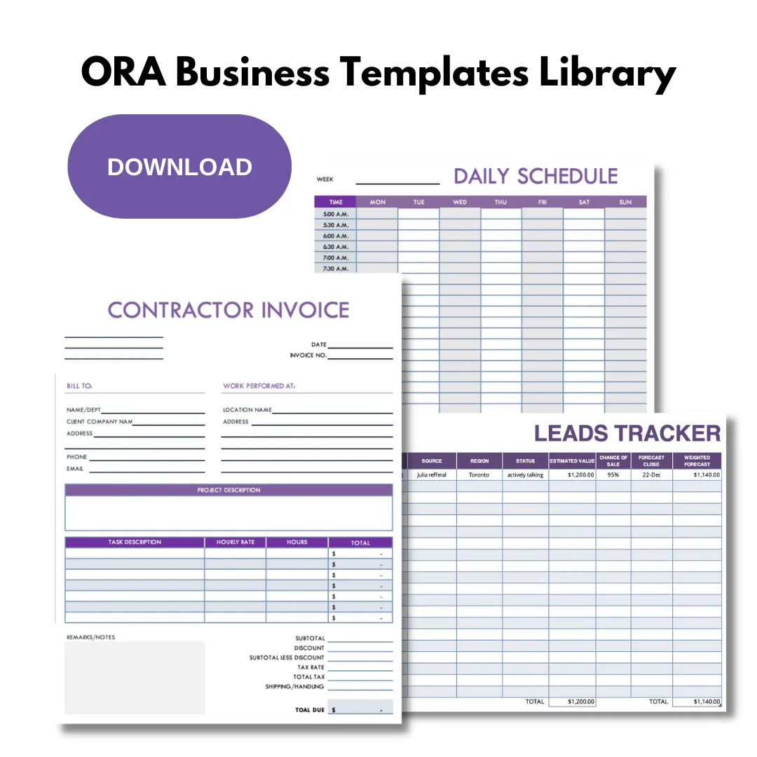 Access to ORA Business Templates Library