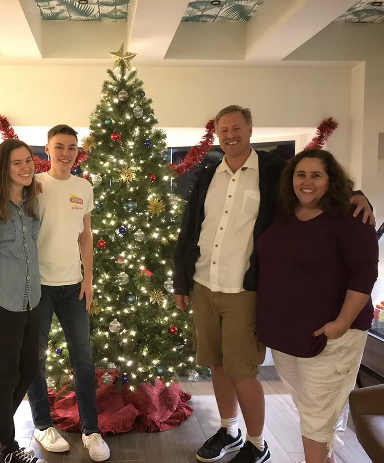 Albie and his family at Christmas