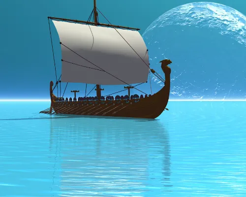 Viking Ship Sailing