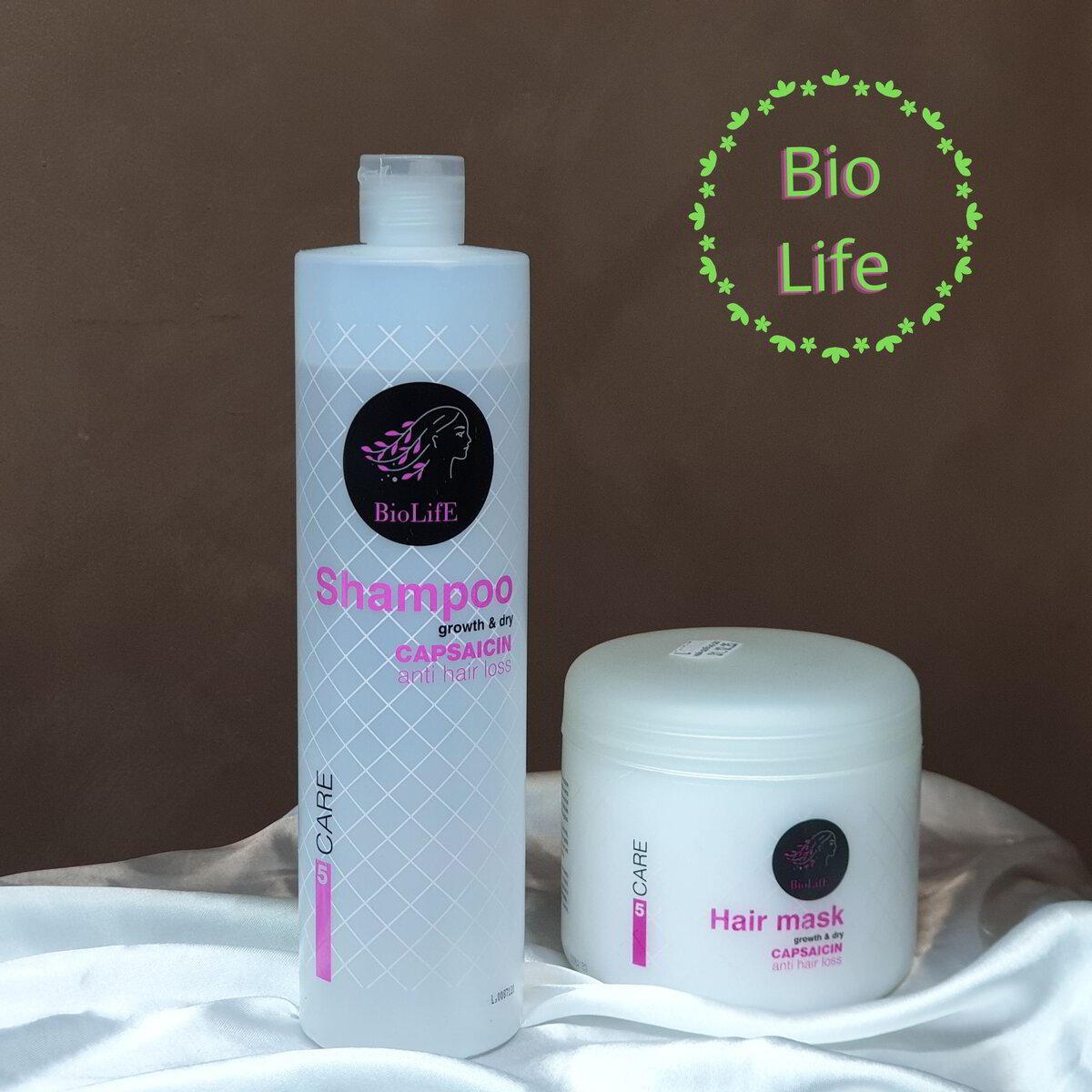Комплект шампоан и маска против косопад с Капсаицин BioLife Anti Hair ...