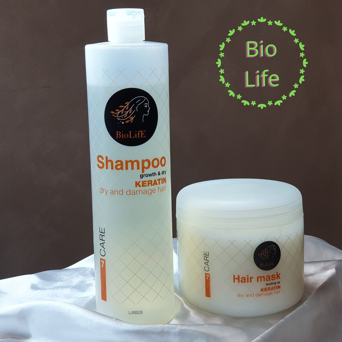 Шампоан и маска оплътняващи косъма с кератин BioLife Keratin