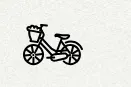 Black and white drawn bicycle