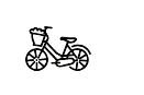 Black and white drawn bicycle
