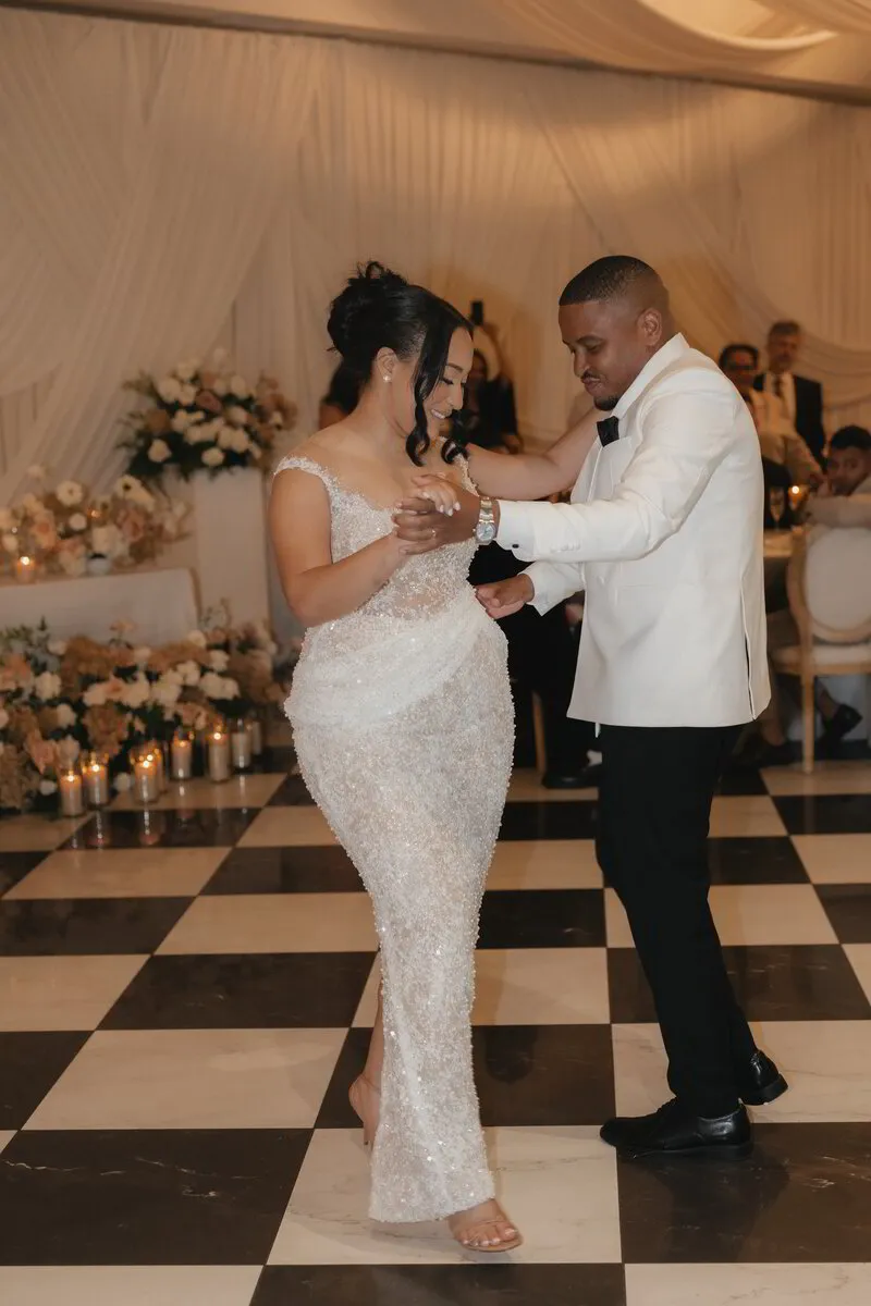 Emotional wedding reception dance