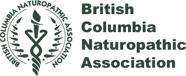 Logo of the College of Naturopathic Physicians of British Columbia with a green emblem and text.