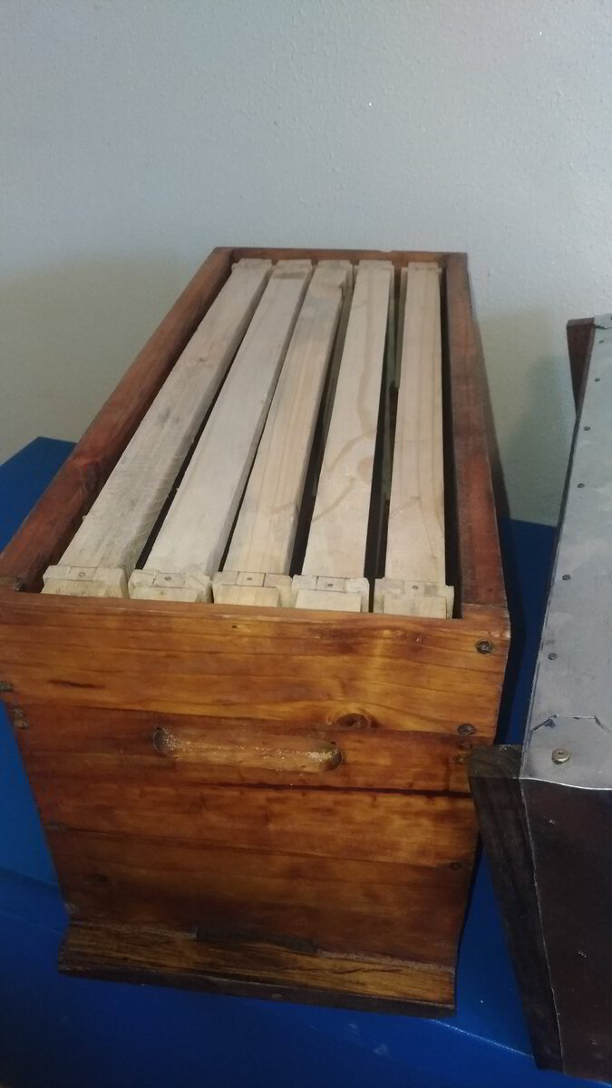 Catch Box, Five Frames with Wax Strips