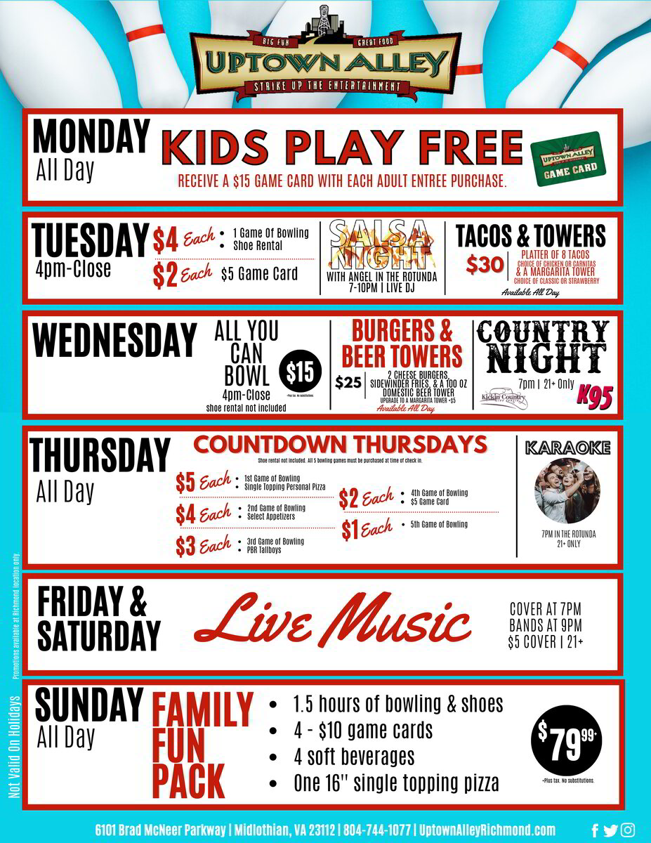 Promotions uptown alley richmond sports bar midlothian va