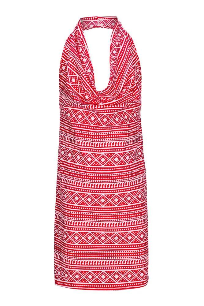 Girls Red Mix cowl neck apron by Pinniesfromheaven