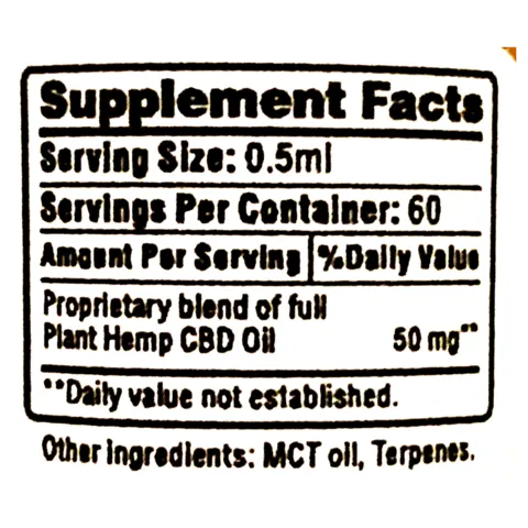 cbd 3000 mg label