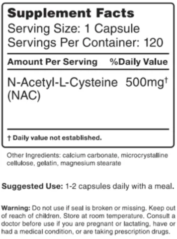 N-Acetyl-L-Cysteine (NAC) label