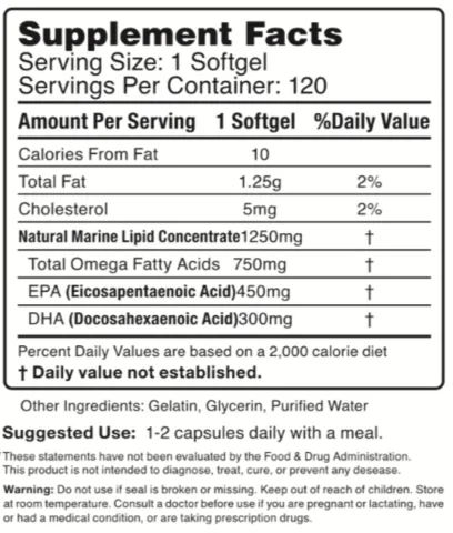 omega-3 fish oil label