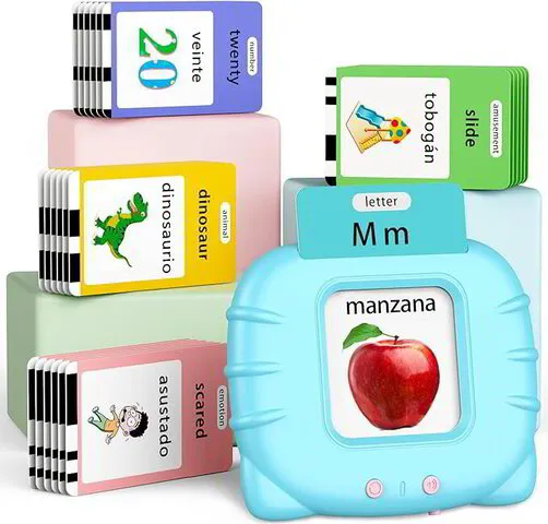 Spanish English Bilingual Learning Toys, Educational ABC Talking Flash Cards with 520 Sight Words.  Learn more