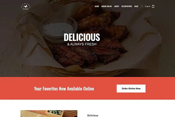 Restaurant Website Home Page