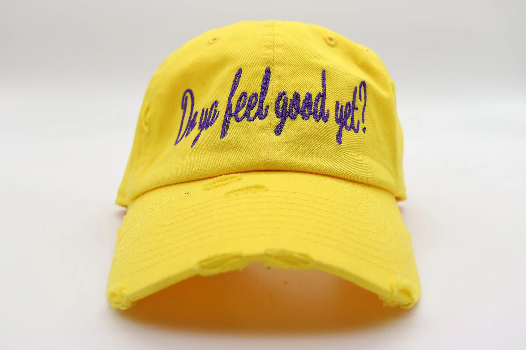Yellow & Purple “Do Ya Feel Good Yet?” Dad hat.