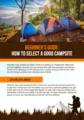 Beginner’s Guide: How to Select a Good Campsite