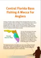 Central Florida Bass Fishing A Mecca For Anglers