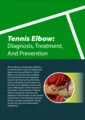 Tennis Elbow: Diagnosis, Treatment, And Prevention