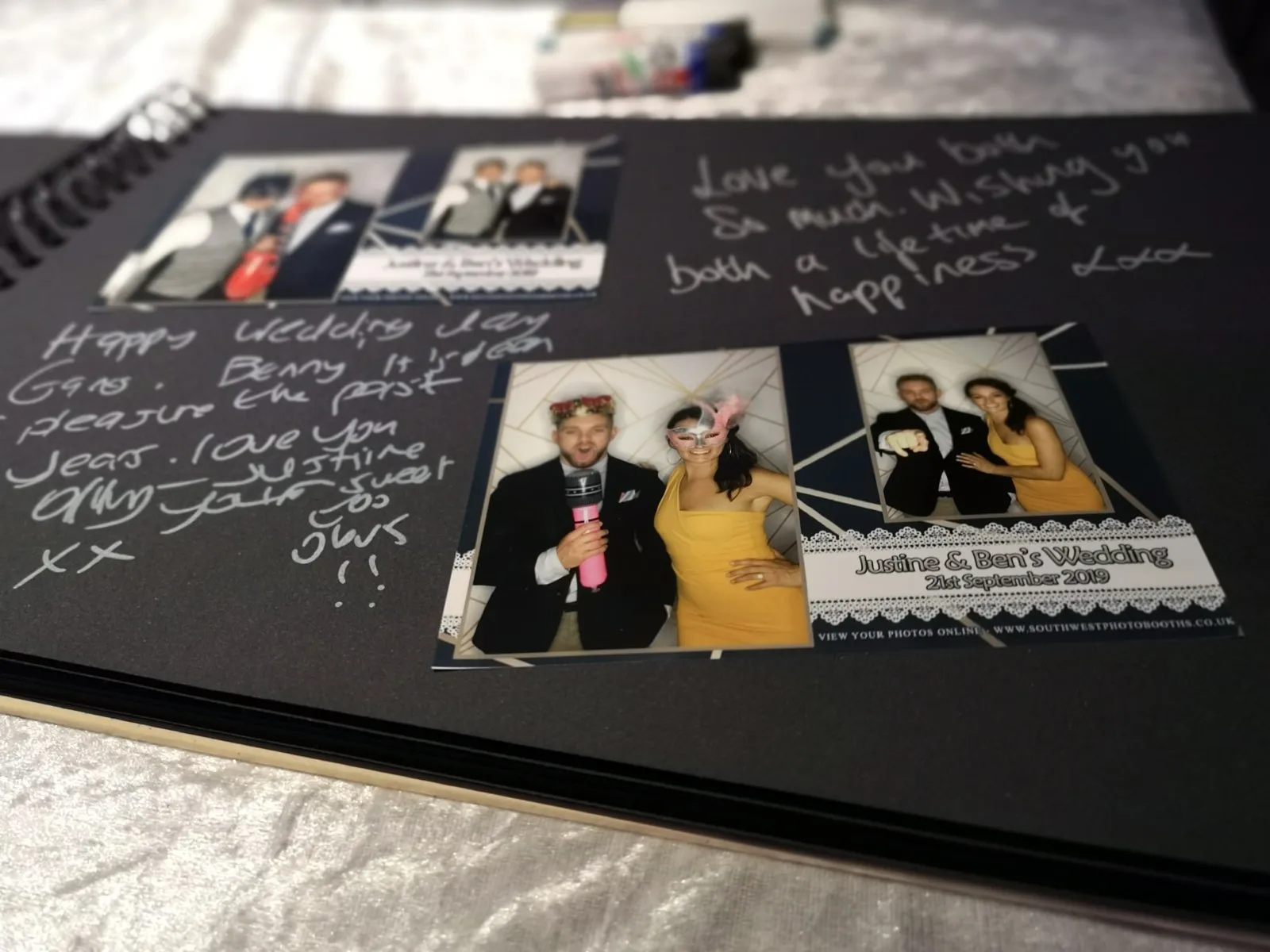 Photo Booth Photo Album - for Wedding or Party- Holds 120 Photobooth 2x6 Photo Strips - Slide in, Black
