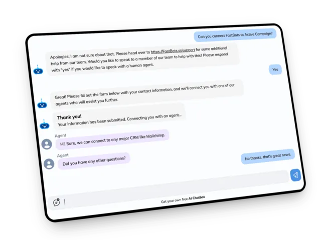Human handover from AI chat