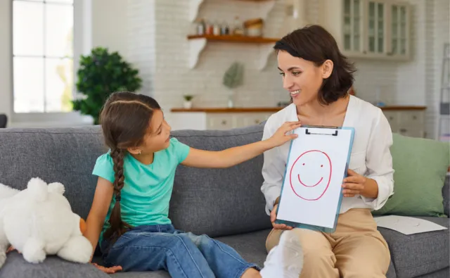 Tutor working with homeschool student 