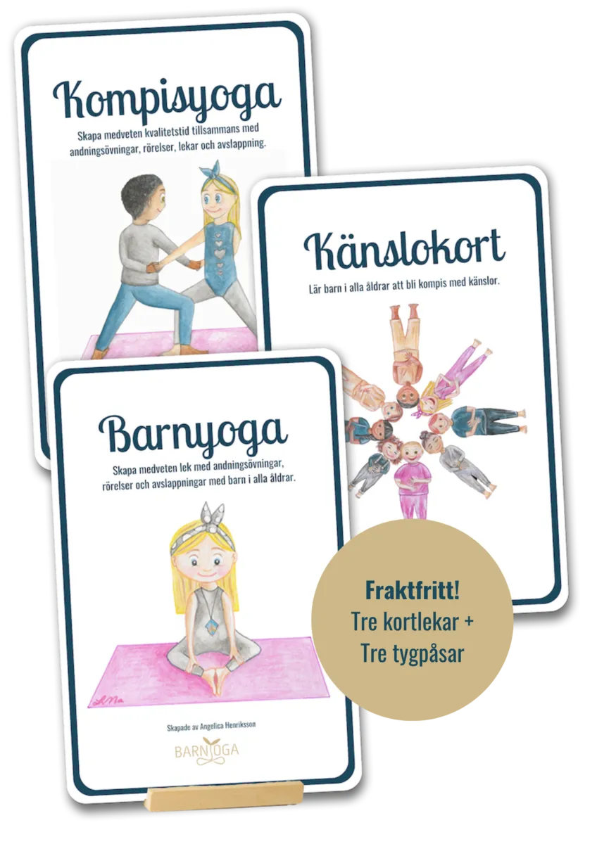 Yogakortspaket: Tre kortlekar - få tre tygpåsar och fraktfritt
