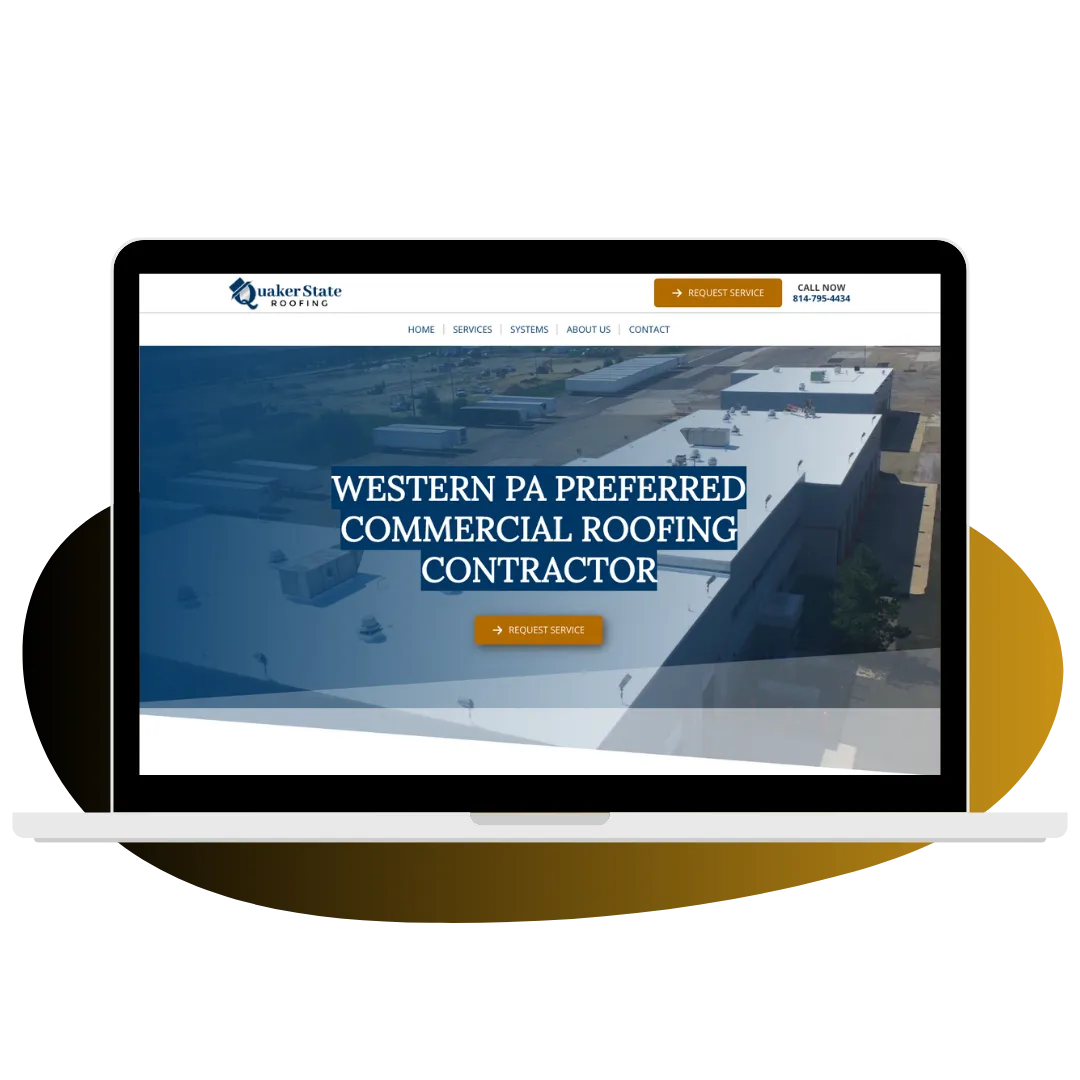 Commercial Roofing Websites - Quaker State Roofing local website designer