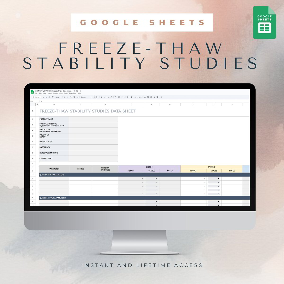 Freeze Thaw Stability Studies Template