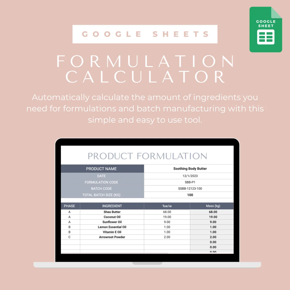 Formulation Calculator