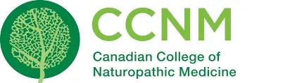 Logo of the Canadian College of Naturopathic Medicine featuring a green tree and text 