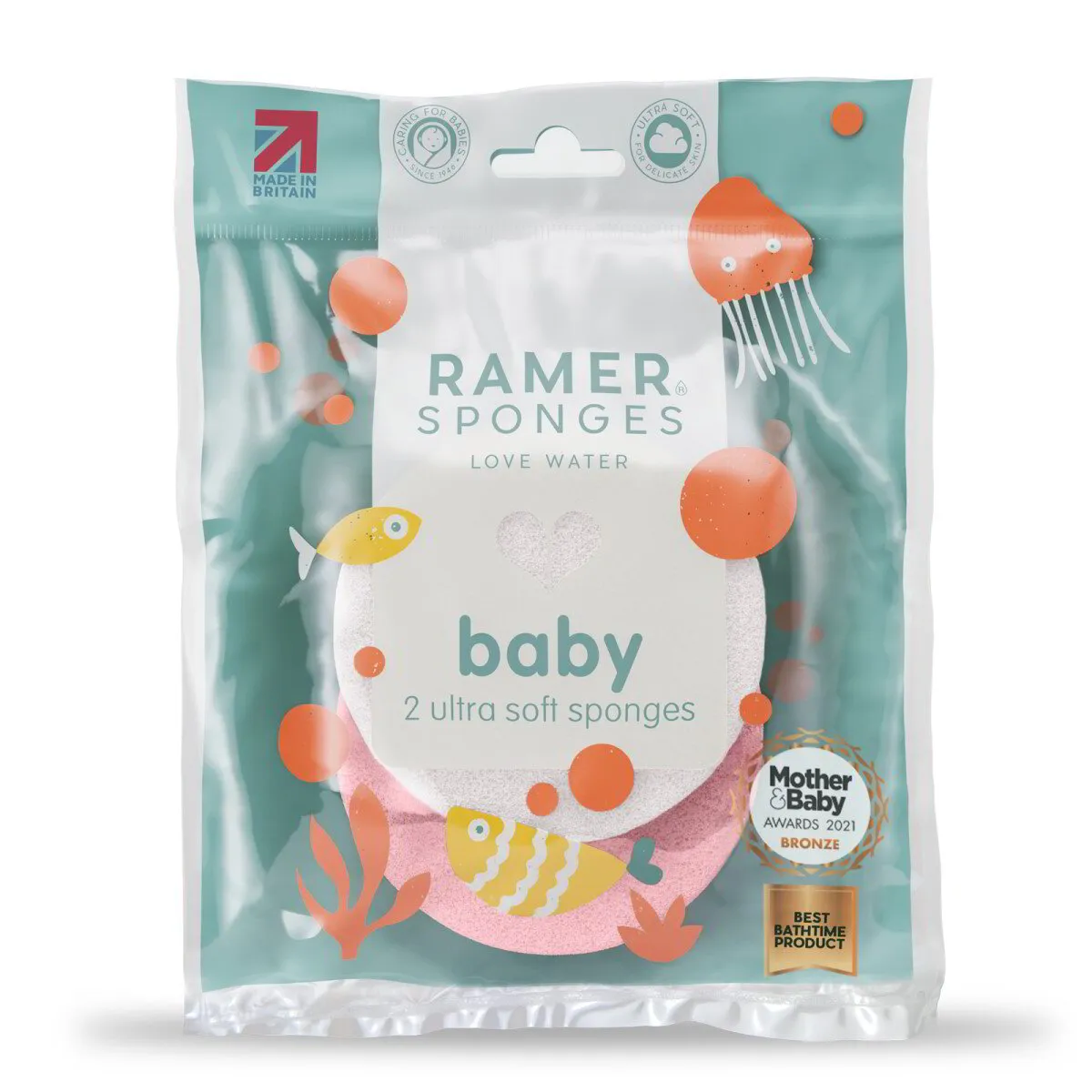 Ramer Ultra Soft Baby Sponges Pink & White