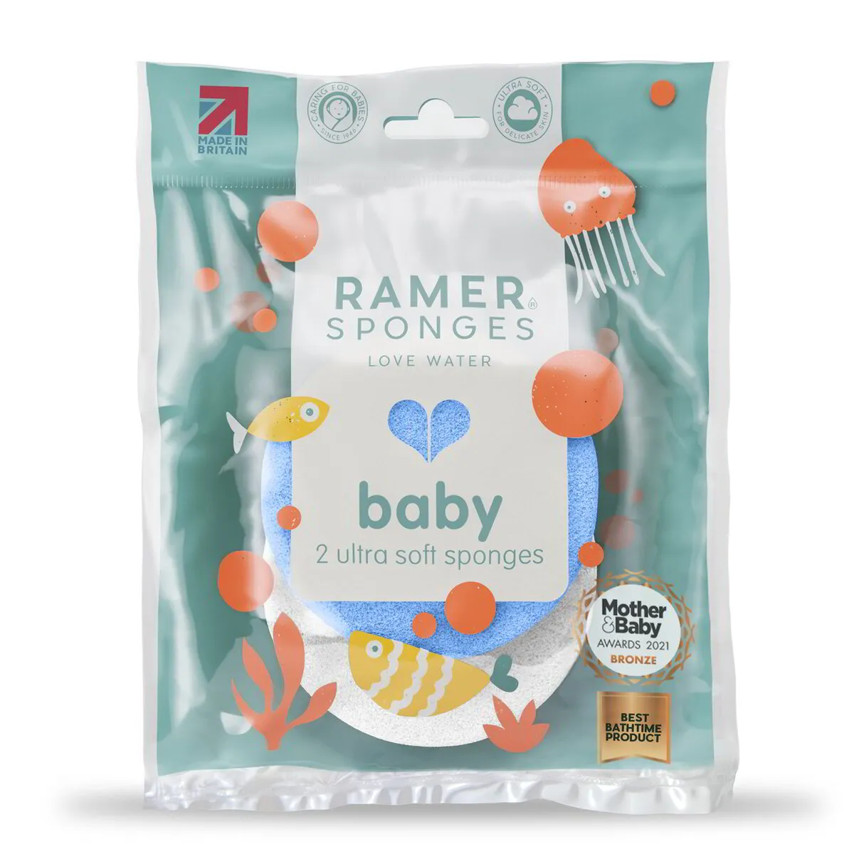 Ramer Ultra Soft Baby Sponges Blue & White
