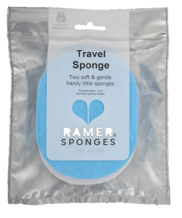 Ramer Travel Sponges Blue & White