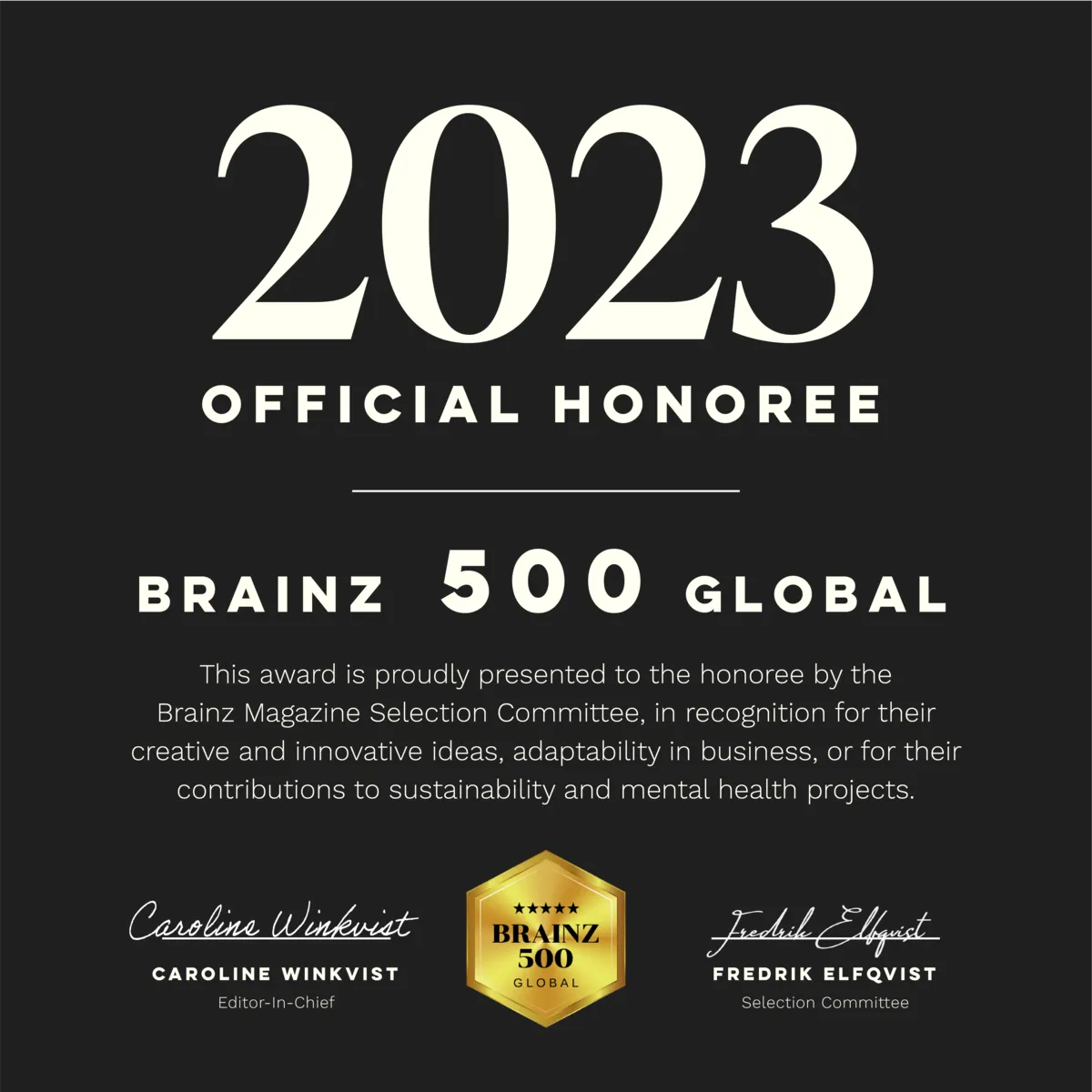 Brainz 2023 Award