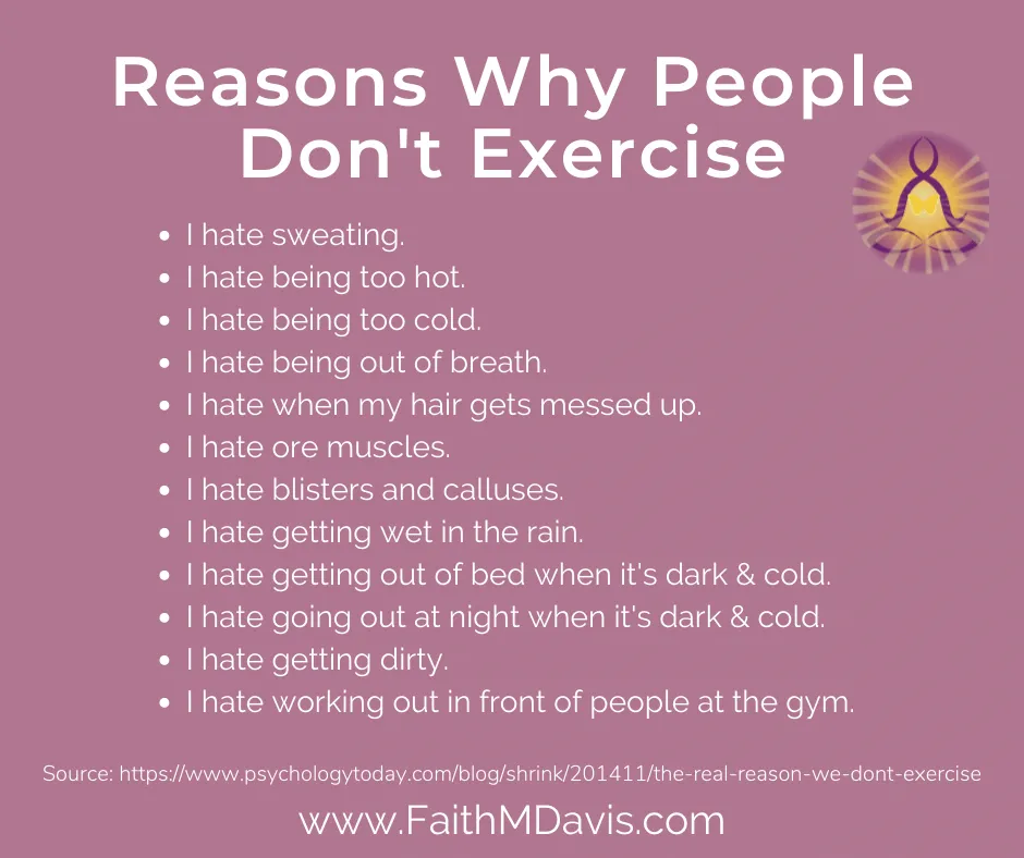 Reasons Why People Don't Exercise