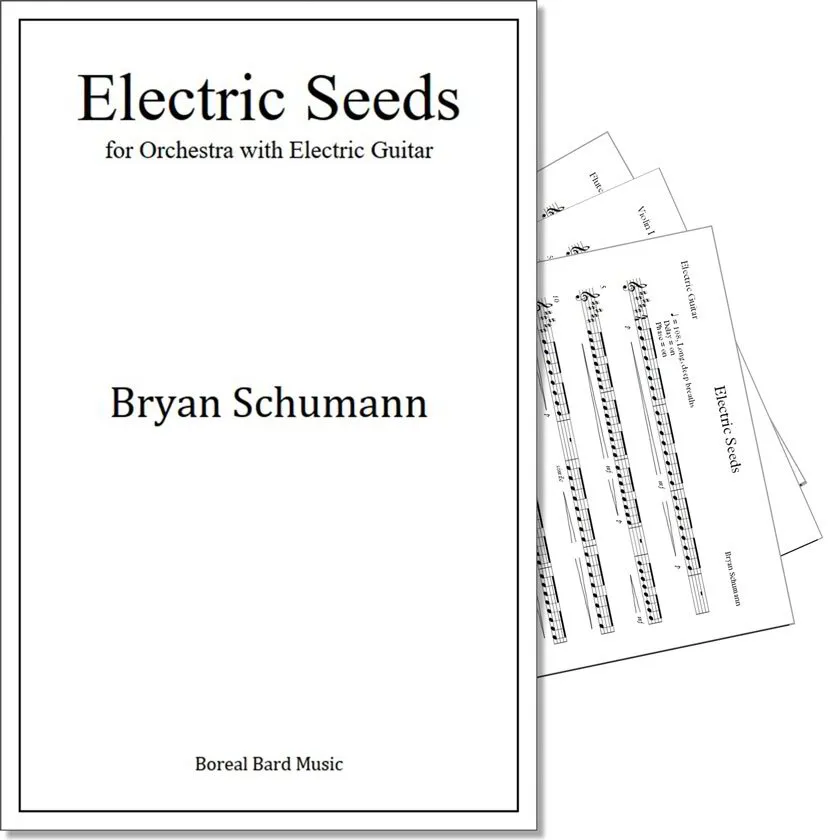 Electric Seeds for Orchestra with Electric Guitar (sheet music)