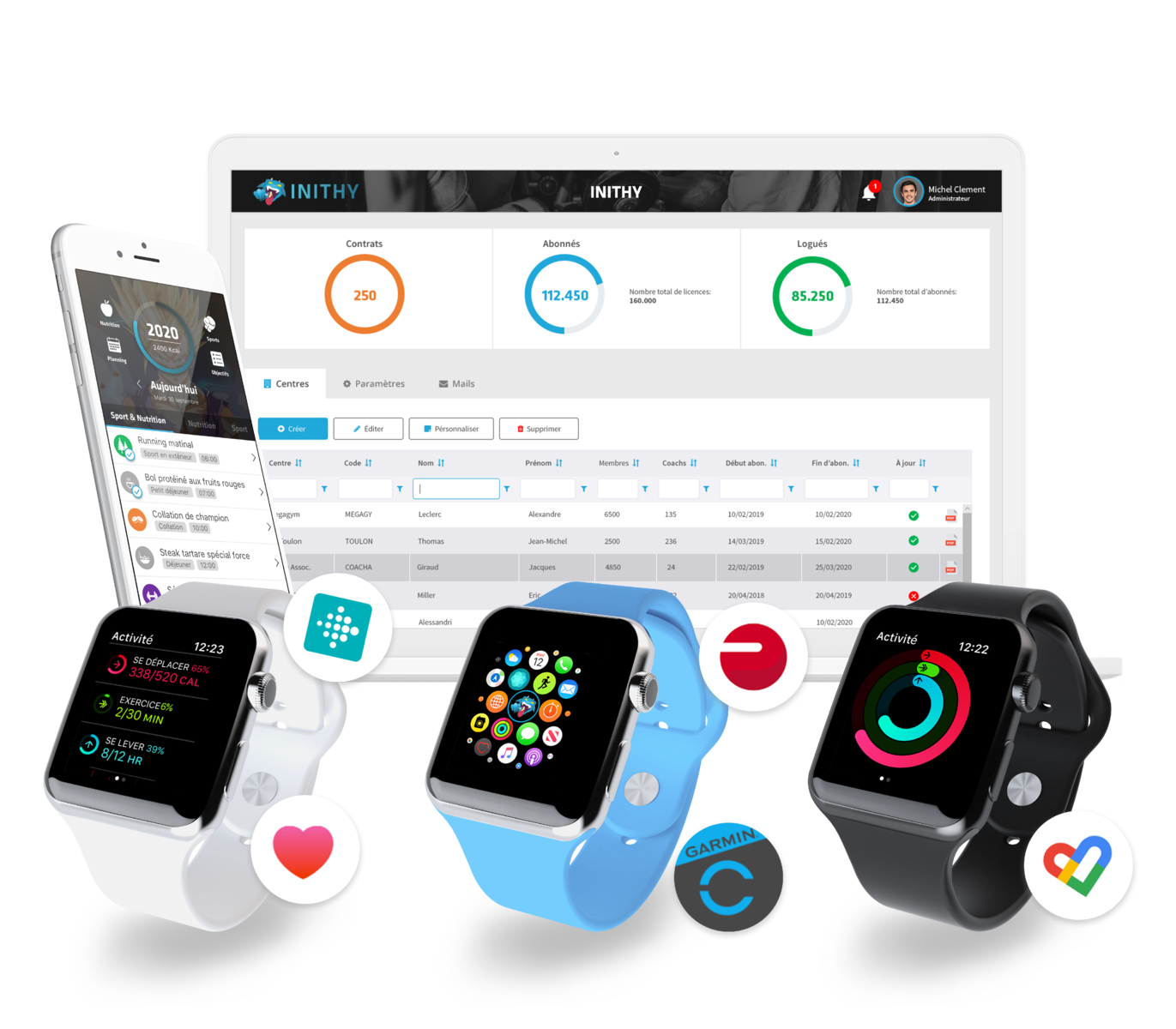 INITHY et les montres connectées via google fit et apple santé