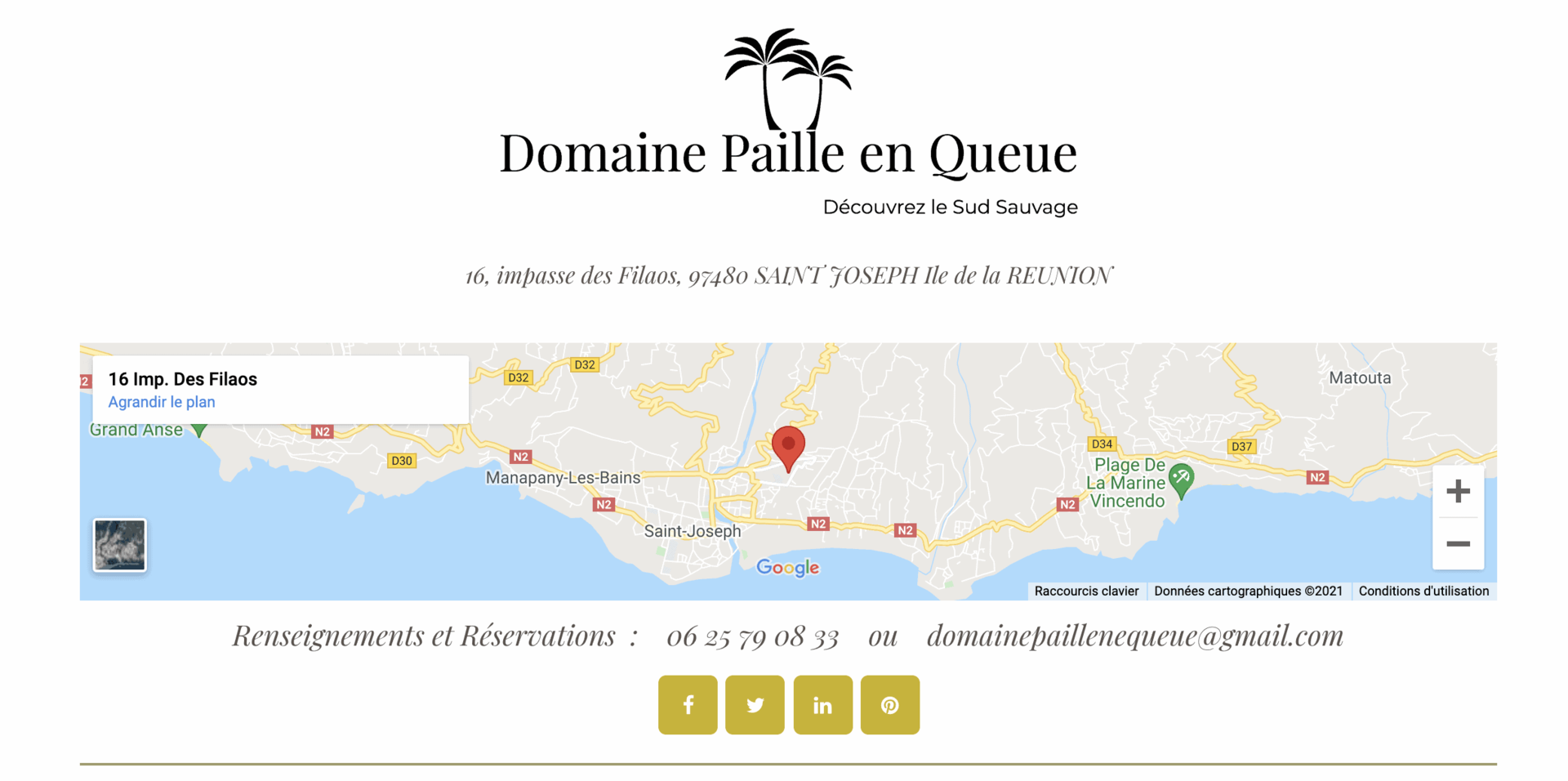 Domaine paille en queue, seasonal rentals in Reunion Island.