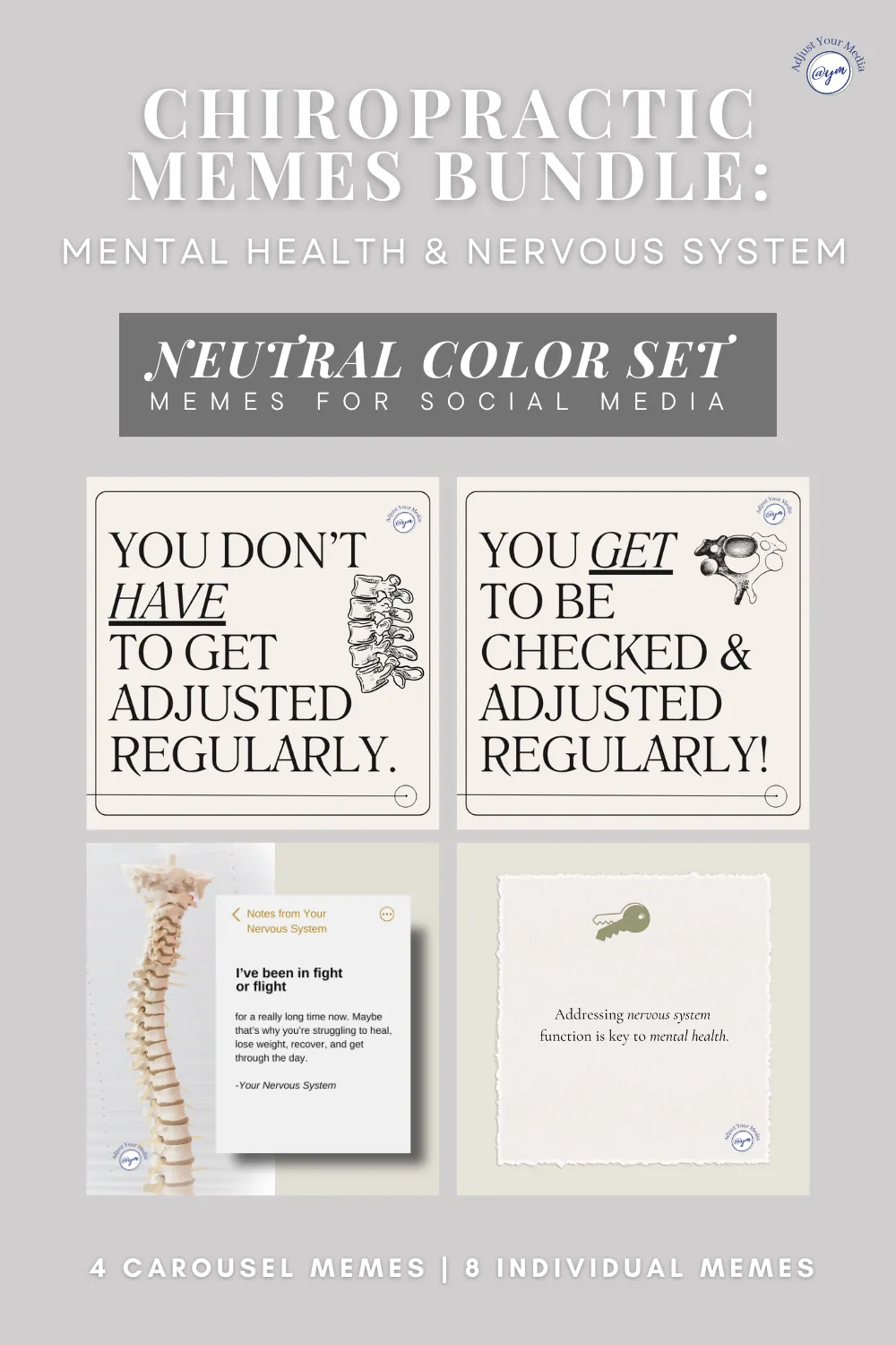 Chiro Memes Bundle: Mental Health & Nervous System - Neutral Set