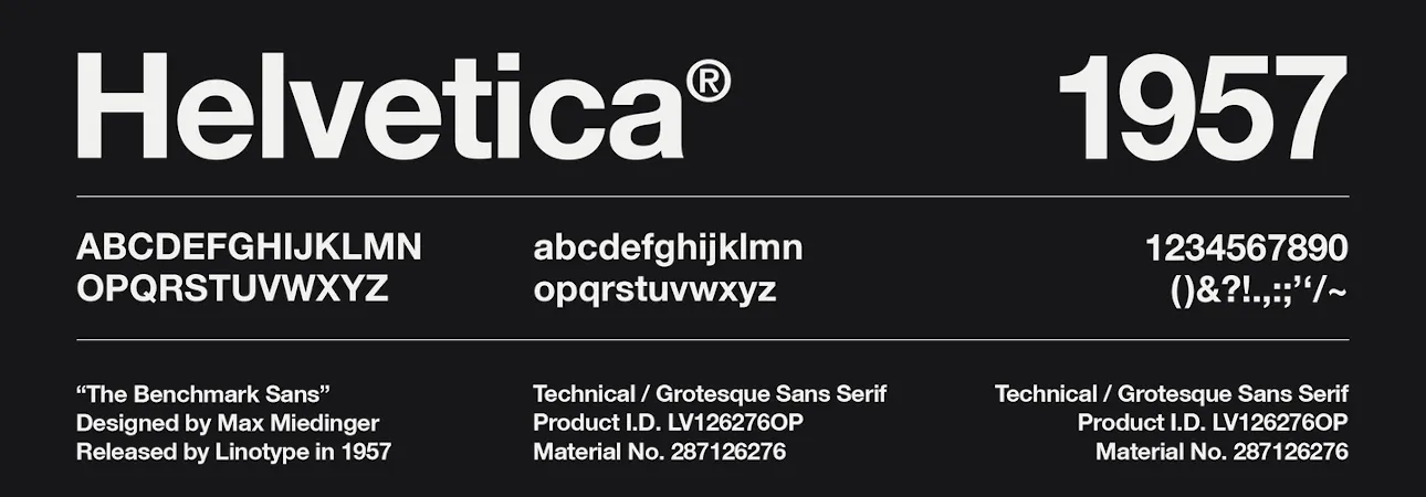 Lettertype: Helvetica