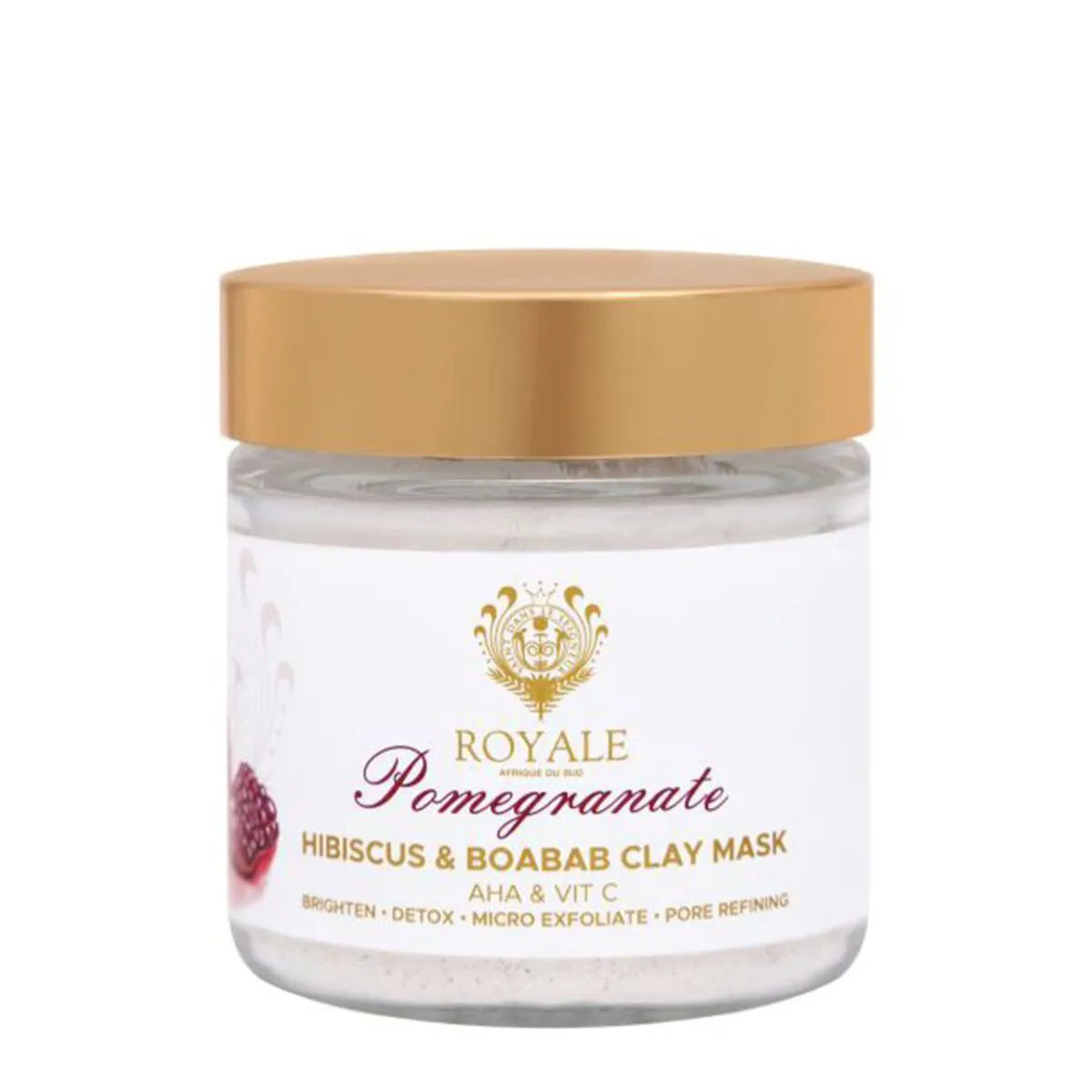 ROYALE POMEGRANATE CLAY MASK WITH HIBISCUS & BAOBAB POWDERS 100ML