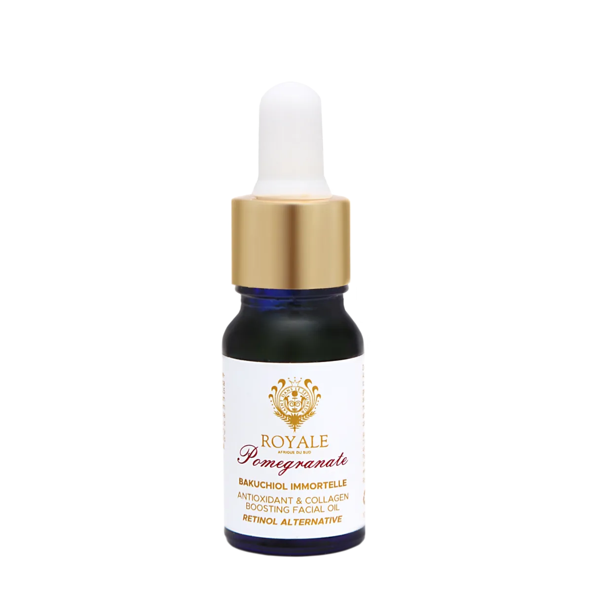 ROYALE POMEGRANATE OIL BAKUCHIOL IMMORTELLE (RETINOL ALTERNATIVE) SERUM 10ML