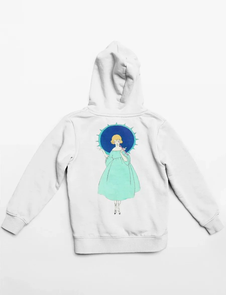 'Lady with Umbrella' Graphic Hoodie