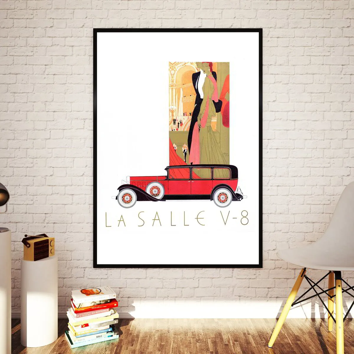 'Red & Gold Car' Art Deco A2 Poster 